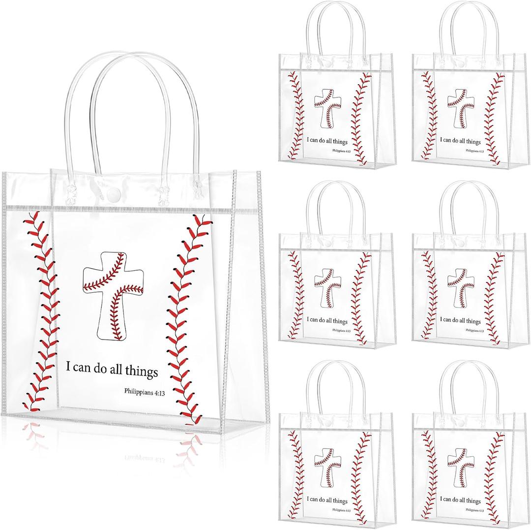2 x 20 Pcs Baseball Snack Bags with Handles Cross, 8 x 8 x 3.15 inches