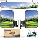 10L0L Golf Cart Mirrors Contains Folding Side Mirrors and Rear View Mirror Universal for Yamaha Club Car DS Precedent/EZGO TXT RXV