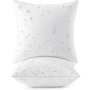 MIULEE Pack of 2 18x18 Outdoor Pillow Inserts, Waterproof Decorative Square Throw Pillow Inserts for Patio Sofa Garden Porch Couch