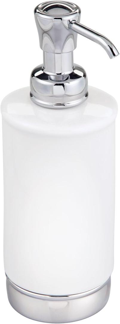 iDesign Soap Dispenser for Bathroom or Vanity - Holds Hand or Dish Soap - White
