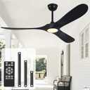 72" Ceiling Fan with Light and Remote, 6-Speed Dimmable Outdoor Ceiling Fan, High CFM Quiet 3 Blade Wood Ceiling Fan, Modern Propeller Ceiling Fan for Outdoor Indoor Living Patio Porch (Black)
