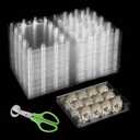 MIVIDE 150 Pack Quail Egg Cartons, 12 Grids Small Clear Plastic Egg Trays, Bulk Eggs Carton Holders