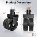 2,500lbs Dual 6" Trailer Jack Swivel Caster with Upgraded Spoked Wheels and Reinforced Bracket, Black