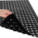 Yimobra Bathtub Shower Mat 34.5 x 15.5, Non Slip Bath Mats for Tub Floor with Drain Hole and Suction Cups, Soft on Feet, Machine Washable, Easy Dry, Black