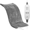 VEVOR Massaging Weighted Heating Pad, 12" x 24", Grey, Ultra-Soft Crystal Velvet + Sheared Plush, 4.4 lbs, 12 Settings, 2-Hour Auto-Off, For Neck, Back, Shoulder, Abdomen (9 Massage Modes)
