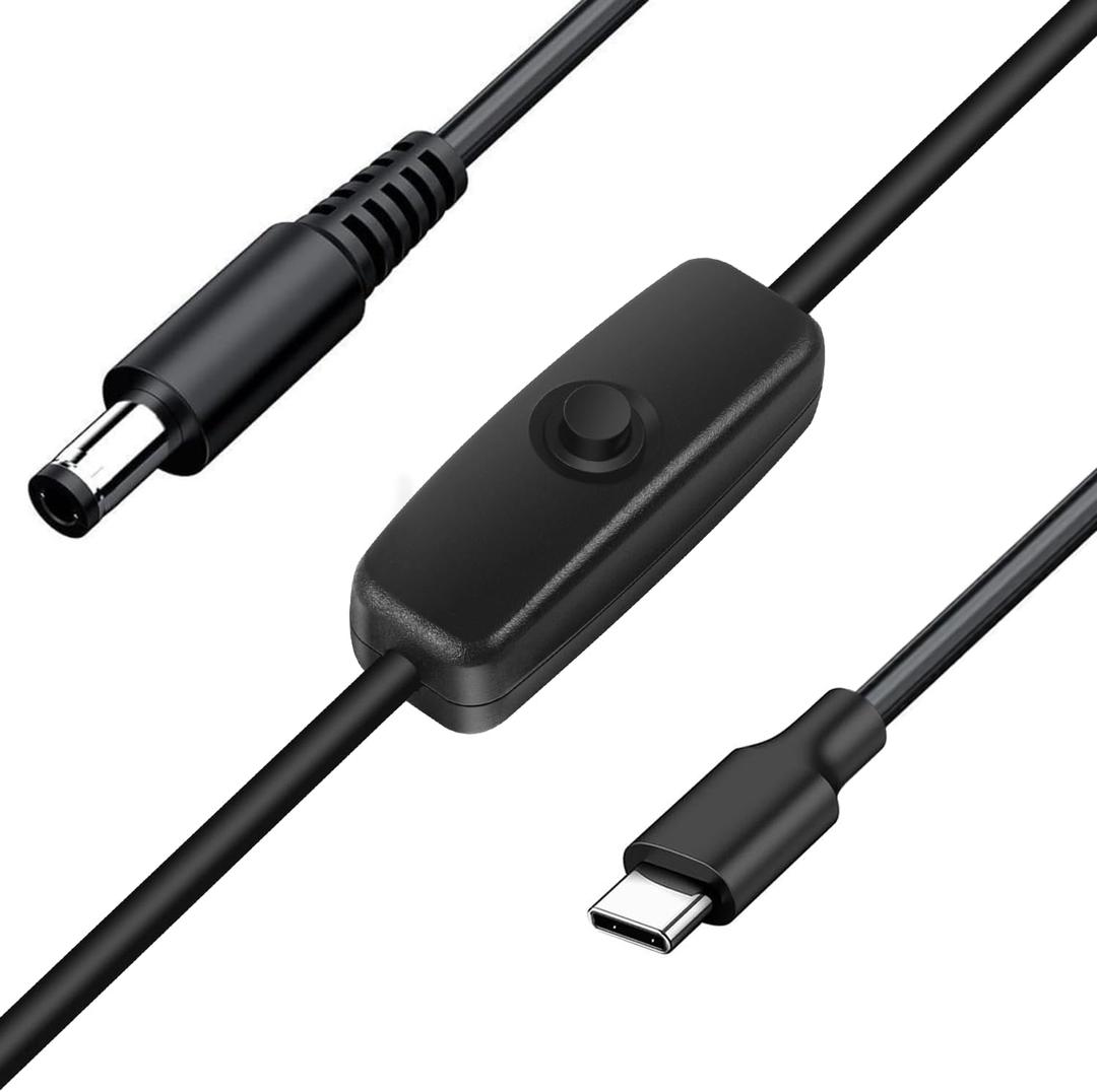 Baby Car Camera USB Powered Adapter Cable, Baby Car Camera Monitor Cable(Type c) DC5521 to USB c 12V Cord Adapter ONLY Support Cigarette Lighter Port (6.6ft/2m)