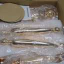 Vincidern 28'' Tall Gold 5 Arm Candelabra Centerpieces for Table, 4pcs Taper Candle Holder for Wedding Decoration, Party, Event, Christmas Candelabra
