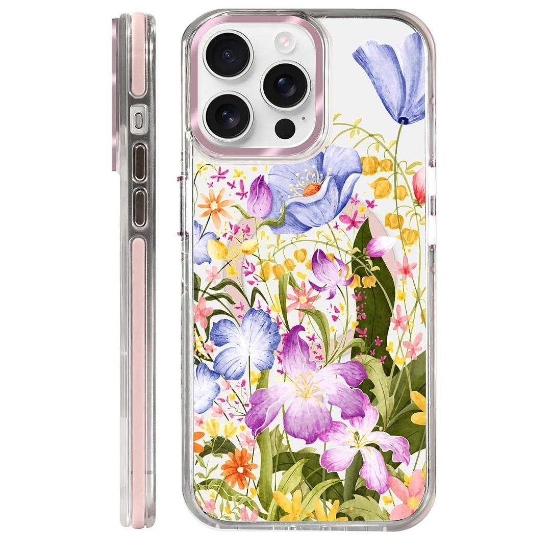 COTAIL Clear Magnetic Case for iPhone 14 Pro Max, Slim Anti-Yellow Transparent Cover, Military Grade Protection, Phone Cases for iPhone 14 Pro Max, Watercolor Flowers
