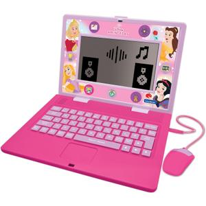 Lexibook, Disney Princess, Bilingual and Educational Laptop Spanish/English, Toy for Children, 170 Activities to Learn, Play Games and Music, Large Screen, Pink, JC599DPi2