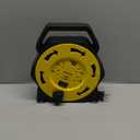 DEWENWILS Cord Reel with 4 Power Outlets, 2-USB Ports(3.4A Fast Charge), 25FT Retractable Extension Cord Reel, Heavy Duty SJTW 16/3 Cable, 13A Circuit Breaker, Hand Wind, UL Listed