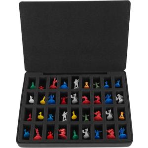 Hard EVA Minature Figure Box - 36 Slot Figurine Carrying Case,Pre-grooved Foam Layer Compatible with DND & All Small Based Miniatures (Case Only)