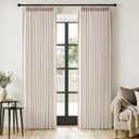 MIULEE Pinch Pleated Thick Linen Curtains 84 Inches Long 2 Panels for Living Room Bedroom, Linen Textured Memory Trained Drapes Pleat Back Tab Light Filtering Cream Ivory Window Curtains with Hooks