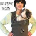 Pet Carrier Sling | Front | Adjustable Hands Free Front Facing Dog Pouch | Relieves Your Pet's Anxiety and Stress (Dark Grey)