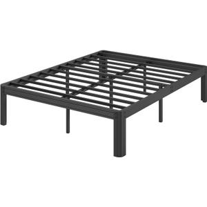 14 in High Platform Queen Bed Frame No Box Spring Needed, Heavy Duty Bed Frame Queen Size, Reinforced Metal, Rounded Edge, Easy Assembly