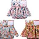 CuteBone Female Dog Diapers with Skirts 3 Pack Reusable Puppy Dresses Pants for Heat Cycle Period QBD12L, L