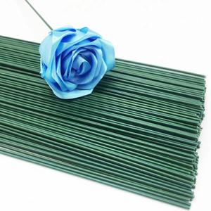 100 Pieces 2 Gauge Green Floral Stems Wire 2 mm Diameter 8 inch/20 cm Artificial Flower Stems Rods for Paper Flower Arrangements Bouquet Florist Stub Wire Crafts DIY Wreath Making Supplies
