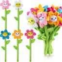 10 Pcs Plush Sunflower Flower Stuffed Bendable Stems Plush Bouquet Toy Soft Rose Flower 12.6 Inch for Christmas Classroom 2025 Mother's Day Valentines Day Girl Girlfriend Wife(10 Pcs Colorful Daisy)