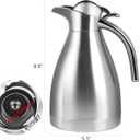 34 oz Food-grade Stainless Steel Thermal Carafe/Double Walled Vacuum Insulated Coffee Pot with Press Button Top, 12+ Hrs Heat&Cold Retention for Coffee,Tea,Beverage etc (1.0L)