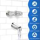 Enhon Shower Knobs 2 Piece Replacement, Compatible with Pfister Verve Tub Shower Handle Replacement, 2 Faucet Handle Trim Kit for 5-1/2 inch High, 12 Tooth Broach Stem Cartridge(Polished Chrome)