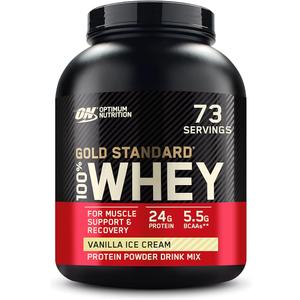 Optimum Nutrition Gold Standard 100% Whey Protein Powder, Vanilla Ice Cream, 5 Pound (Packaging May Vary)