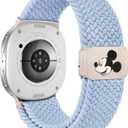 Braided Cartoon Magnetic Clasp Band Compatible with Samsung Galaxy Watch 8 Bands 40mm 44mm/Watch 8 Classic 46mm Women Men,No Gap One-Click Stretchy Elastic Nylon Woven Strap Wristbands