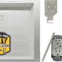 DataComm Electronics Connected Media Box with 15 A/125 V Duplex Surge Suppressor Receptacle, In-Wall Cable Management Box for Power Source & Cables, DIY-Friendly Cord Hider for Wall-Mounted TV