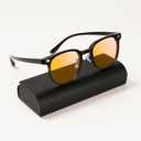 AMBEYE Gaming Glasses for Men Women 99% Blue Light Blocking Anti Fatigue & Glare Orange Lens TR90 Square Frame for Computer Use (Black)