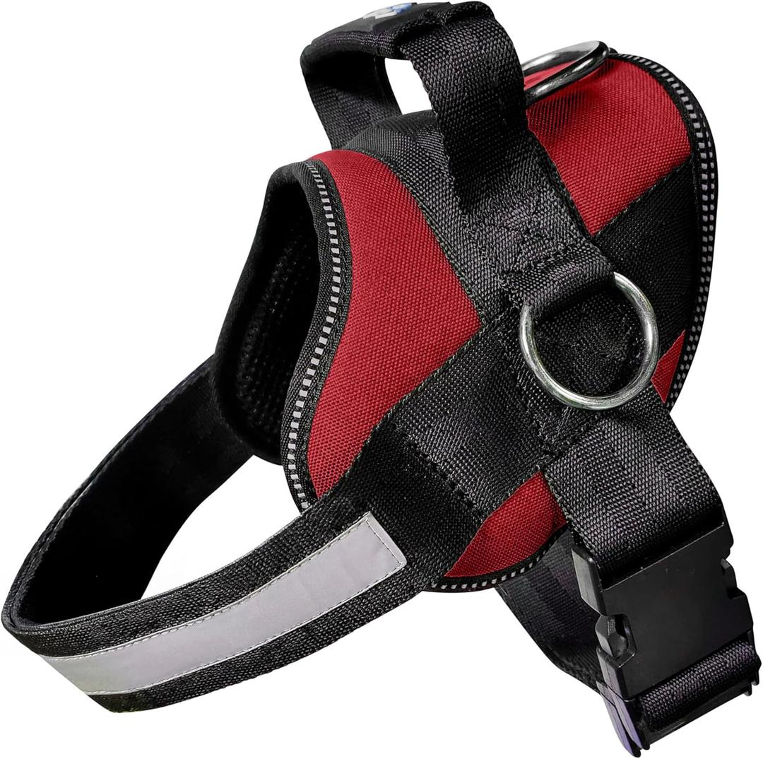 Joyride Basic Essential Dog Harness 1.0 - Small, Medium, Large Dogs, No-Pull Pet Vest with 3 Side Rings for Leash Placement, Adjustable for Training (Red, XL)