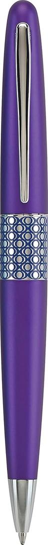 PILOT MR Retro Pop Collection Ballpoint Pen in Gift Box, Purple Barrel with Elipse Accent, Medium Point Stainless Steel Nib, Refillable Black Ink (91424)
