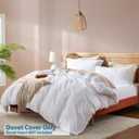 Nestl White Duvet Cover King Size - Soft Double Brushed King Duvet Cover Set, 3 Piece, with Button Closure, 1 Duvet Cover 104x90 inches and 2 Pillow Shams