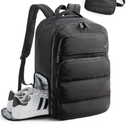 BAGSMART Travel Laptop Backpack Women, 17.3 Inch Carry On Backpack Flight Approved, Personal Item Backpack Travel Bag, 35L Water Resistant Casual Daypack, Black