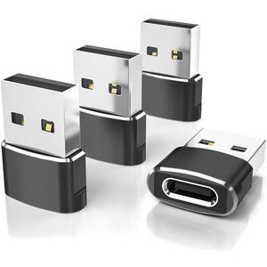 Elebase USB to USB C Adapter 4 Pack,USBC Female to A Male Car Charger,Type C Converter for iPhone 16 16e Pro Max,15 14 13 12 Plus,Apple Watch iWatch 10 9 8,iPad Air,Samsung Galaxy S25,Serial Adaptor