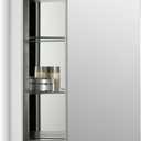 KOHLER 3073-NA Archer 20" W x 31" H Aluminum Single-Door Bathroom Medicine Cabinet with Mirror, Recessed or Surface Mount Bathroom Wall Cabinet, Beveled Edges