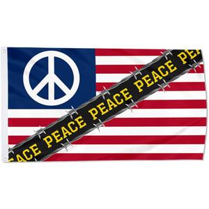 Stand For Peace American Flag Pray For World Peace United States Flag Banner Outdoor Indoor Decoration Flag 3x5Feet Double Stitched Polyester with Brass Grommets (Stripe)