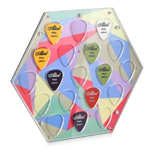 Teenyyou Hexagon Guitar Pick Display Case Holder Wall Mountable Guitar Pick Storage Holder Case Christmas Party Gifts for Men Music Lovers Players Guitarist Collectible Decoration (Multicolored)