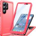 Cozycase for Samsung Galaxy S25 Ultra Waterproof Case - 360 Heavy Duty Full Body Protection/Shockproof/Dustproof/Double/Front and Back/IP68/S 25 Ultra Protective Case Slim Pink