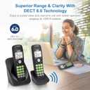 VTech 2-Handsets Cordless Phone with DECT 6.0, Full-Duplex Speakerphone, Lighted Display, Backlit Keypad, Caller ID/Call Waiting, Volume Control, Hearing Aid Compatible, Wall Mount | VG131-21 (Black)