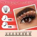 Eyelash Extension Kit 320PCS Lash Clusters 50D+60D D Curl, Individual Lashes 9-16mm with Thin Band, Includes Lash Bond and Seal, Remover, Tweezers, and Liquid Eyeliner for DIY Lash Extensions at Home