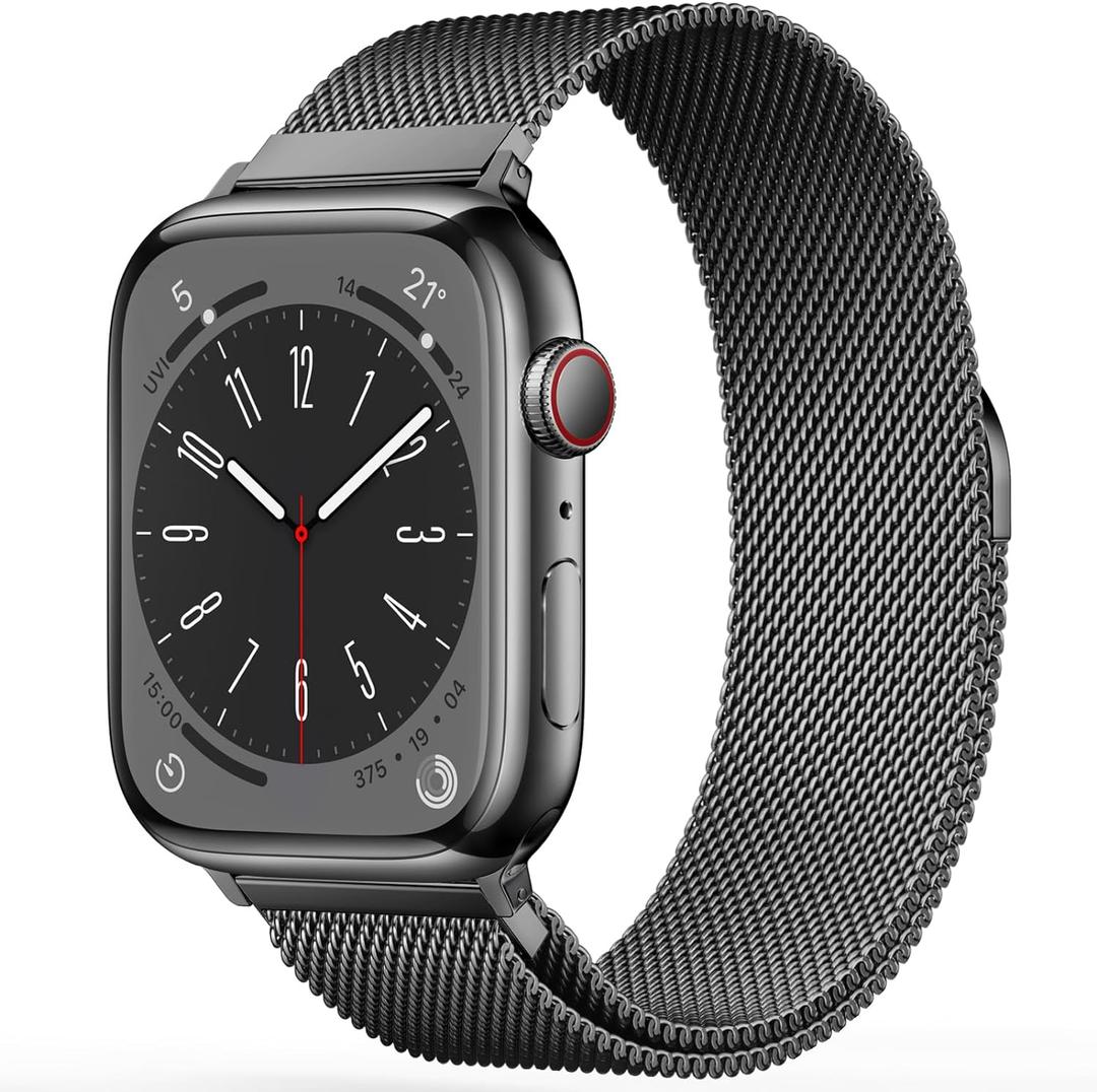 Original Stainless Steel Loop for Apple Watch Band 38mm 40mm 41mm 42mm 44mm 45mm 49mm, Magnetic Clasp Replacement Bands for iwatch Series Ultra SE 8 7 6 5 4 3 2 1, Women & Men Watch Strap for Apple