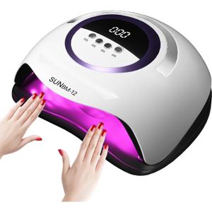 UV LED Nail Lamp with 72 Beads, 300W Nail Curing Lamps for Gel Polish with Automatic Sensor/4 Timer Setting,Led Nail Dryer, Professional Nail Art Drying Tools for Fingernail and Toenail.BM-12 PRO