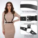 Grevosea Punk Black Leather Body Harness Belt for Women, Gothic Adjustable Waist Belt Fashion Accessory Rave Cosplay Halloween