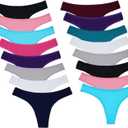 Sunm Boutique Cotton Thongs for Women, No Show Underwear for Women Pack, Sexy Low Rise Ladies Panties (16 Pck - Multicolor)