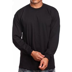 PRO 5 Super Heavy Mens Long Sleeve T-Shirt (Small, Black)