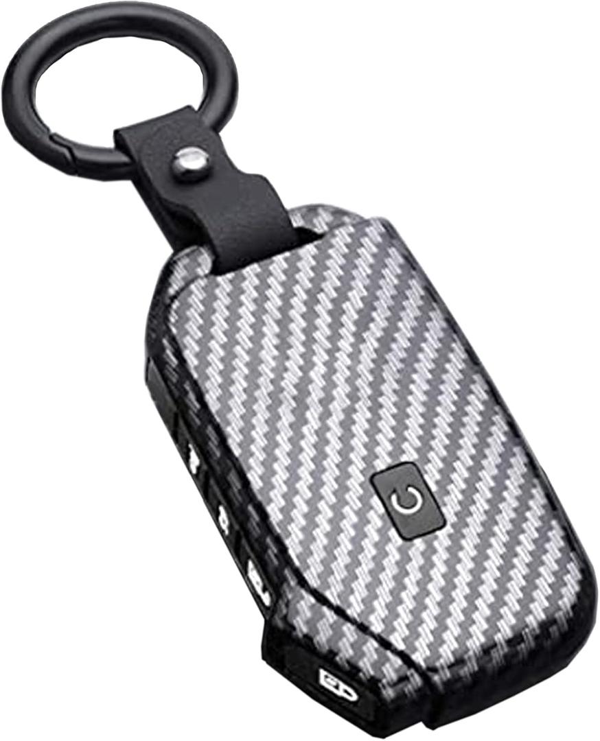 Key Fob Cover Case for Kia Ceed Cerato Forte NIRO Seltos Sorento Soul Sportage K5 5 Buttons Keyless Entry Remote Case Holder ABS Carbon Fiber Pattern (5 Buttons, Black)