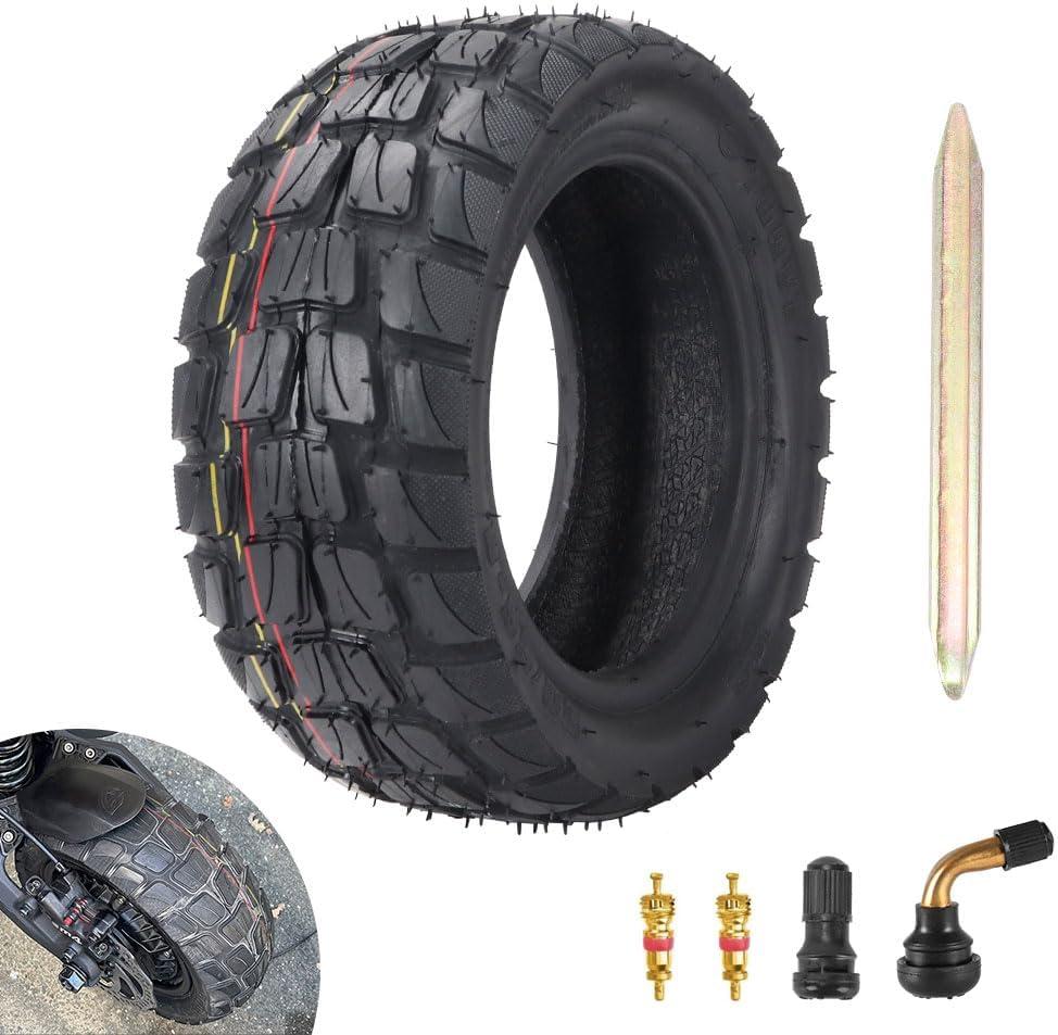 90/55-6 Scooter Tire 10 Inch Off Road Tubeless 10x3.0 Wider & Thicker Rubber Explosion-Proof Motorcycle Electric Scooter Outer Tire Replace for 90/55-6 80/65-6 Tyre Wheel Parts