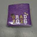 Graduation Napkins 2026 | 5X5" 100PCS Class of 2026 Beverage Napkins | Purple Congrats Grad Cocktail Napkins for Commencement Party Decorations, High School & College Graduation Party Supplies
