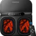 MOUNTRAX Foot Massager Machine with Heat, Foot Massager for Plantar Fasciitis, Neuropathy Pain, Shiatsu Foot Massager with Remote, Fits Feet Up to Men Size 12 (Black)