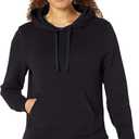 Amazon Essentials Women's Regular-Fit Brushed Back Fleece Pullover Hoodie (Available in Plus Size) (Black, L)