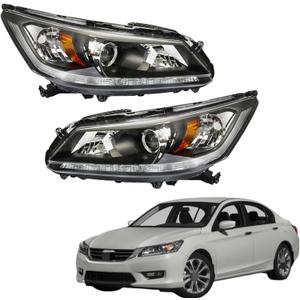 labwork Headlight Assembly Replacement for Honda Accord 2013 2014 2015 DRL Headlights Set Driver  Passenger Side