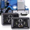 Z-OFFROAD 2pcs 60W 4x6 LED Headlights DOT Approved H4656 H4651 H4652 H4666 H6545 Sealed Beam Rectangular Headlamp for Freightliner KW Peterbilt Oldsmobile Cutlass Trucks - Black